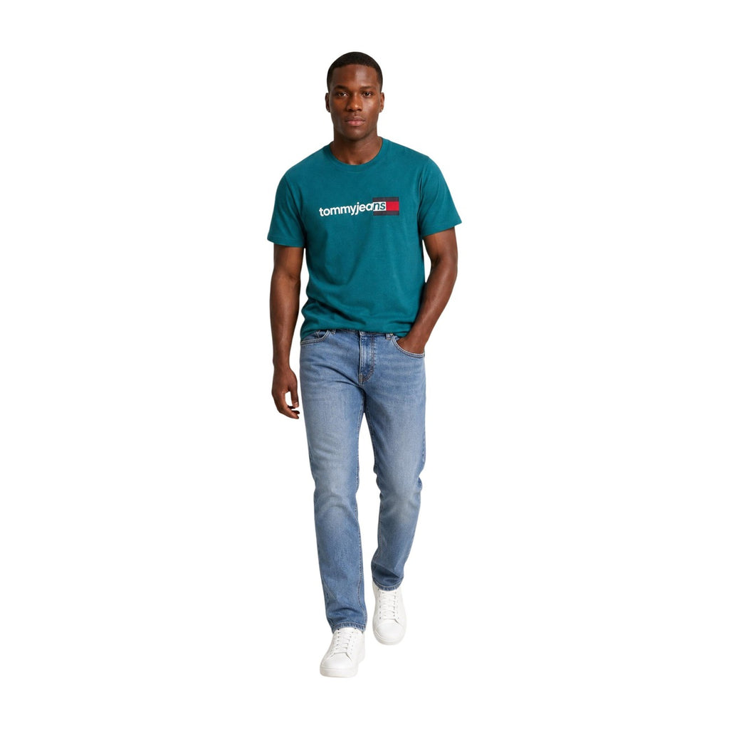Tommy Jeans — Men’s green organic cotton printed T-shirt — view 5