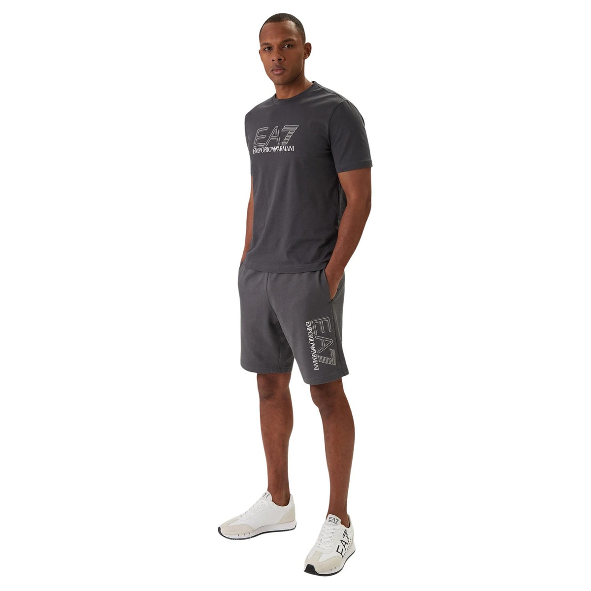 EA7 — Bermuda gris homme — vue 5