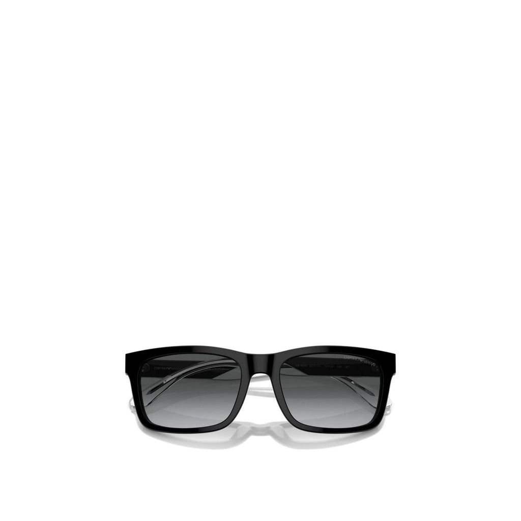 Emporio Armani — Rechthoekige zonnebril voor heren van zwart acetaat 57 mm — afbeelding 3
