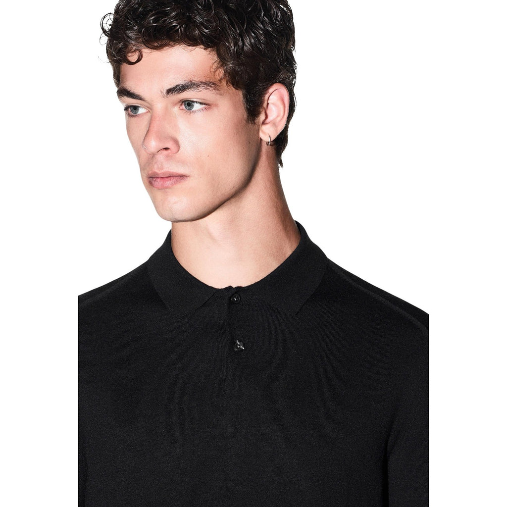 Armani Exchange — Men’s black mixed knit sweater — view 4