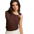 Morgan — Women’s brown round-neck sweater