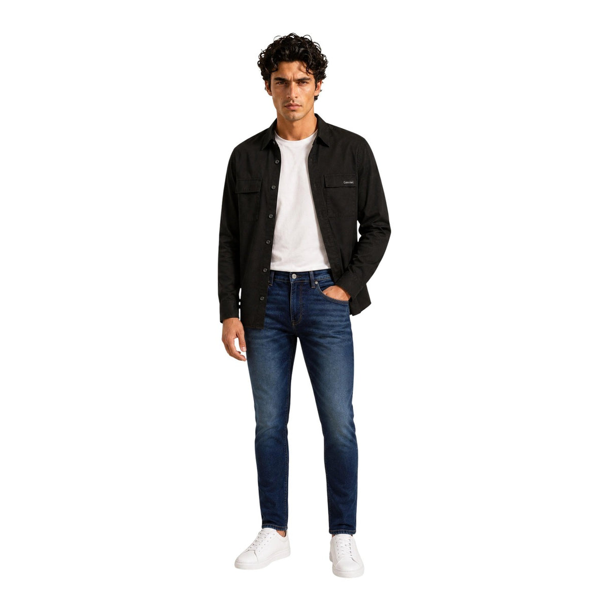 Calvin Klein Jeans — Zwart stretchhemd voor heren — afbeelding 2