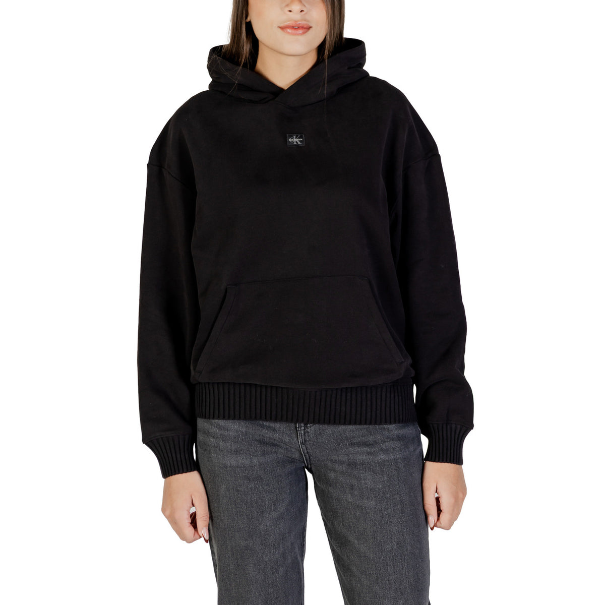 Calvin Klein Jeans — Zwarte hoodie voor dames LV047D232G