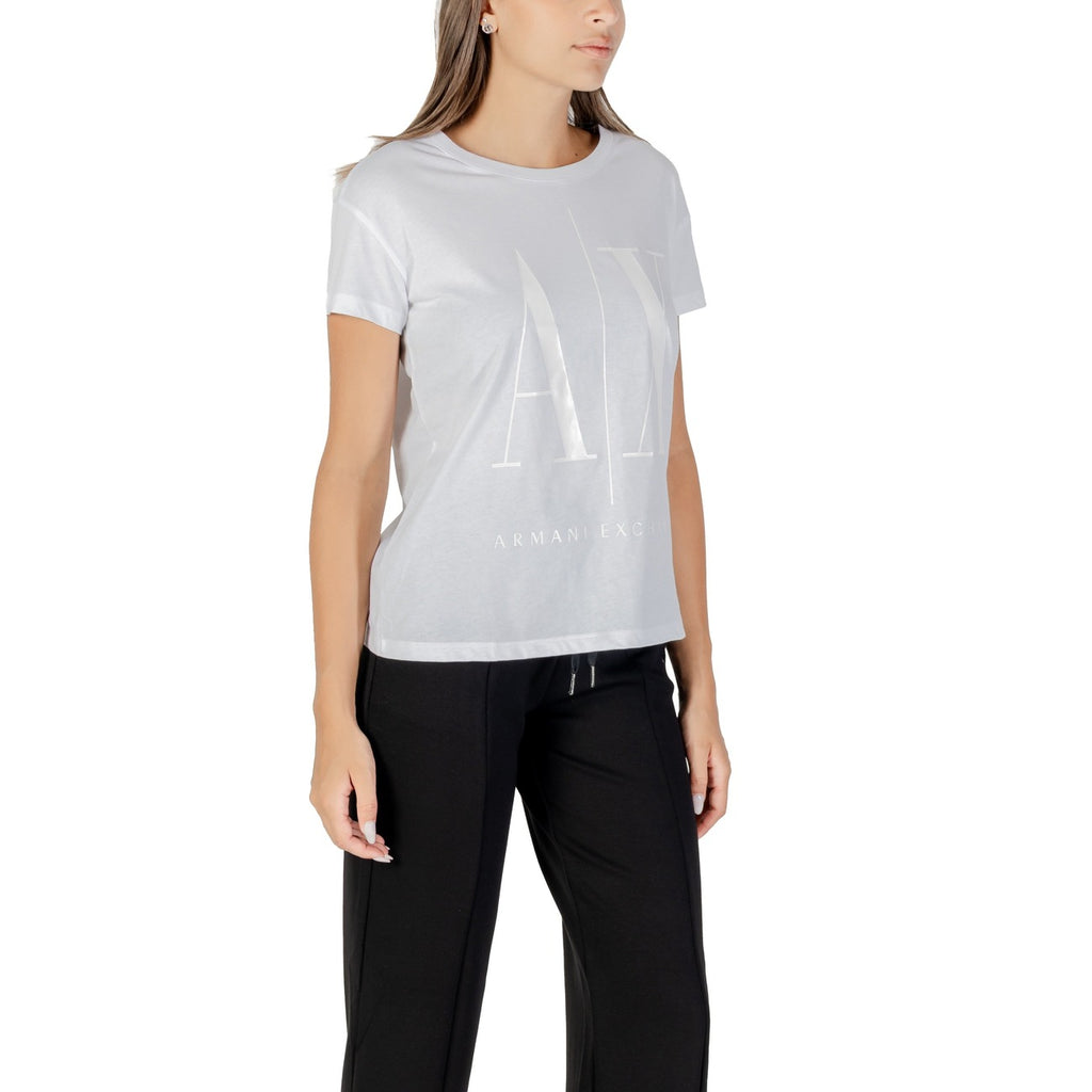 Armani Exchange — T-shirt 8NYTCX blanc femme — vue 3