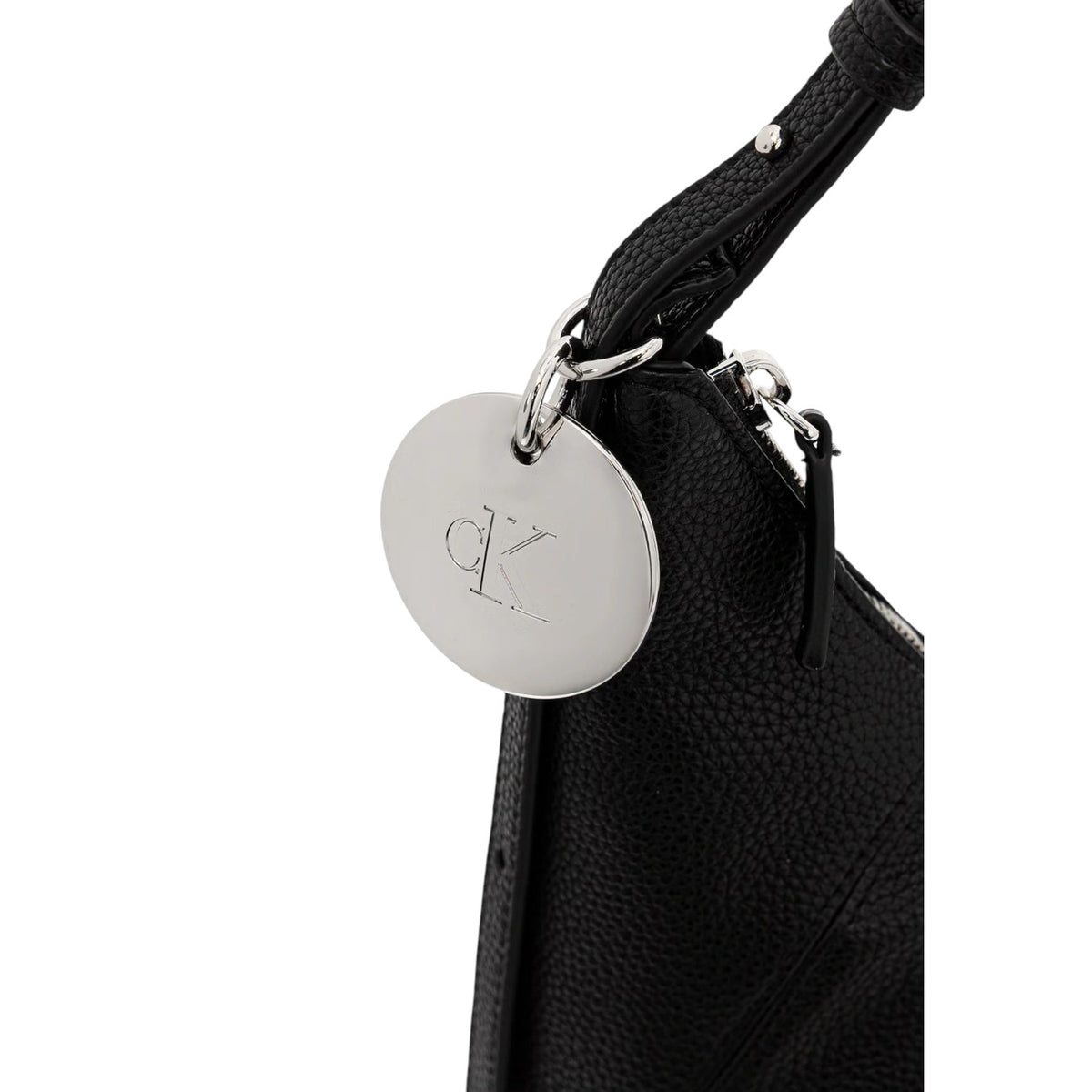 Calvin Klein — Sac noir réf. ENGRAVED HW MEDIUM SHOULDER BAG femme — vue 4
