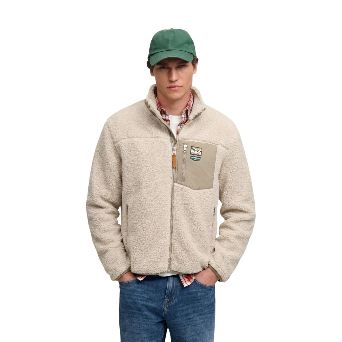 Superdry — MOUNTAIN FULL ZIP FLEECE herenvest beige — afbeelding 2