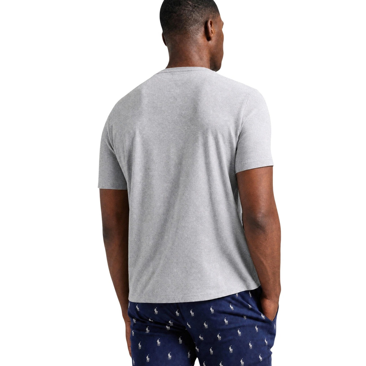 Polo Ralph Lauren — T-shirt homewear gris en coton homme — vue 3