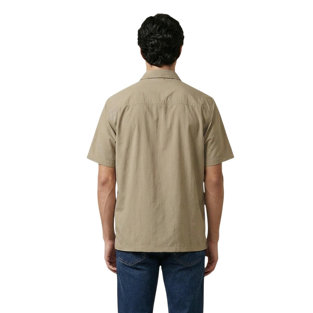 Armani Exchange — Chemise en coton beige homme — vue 5