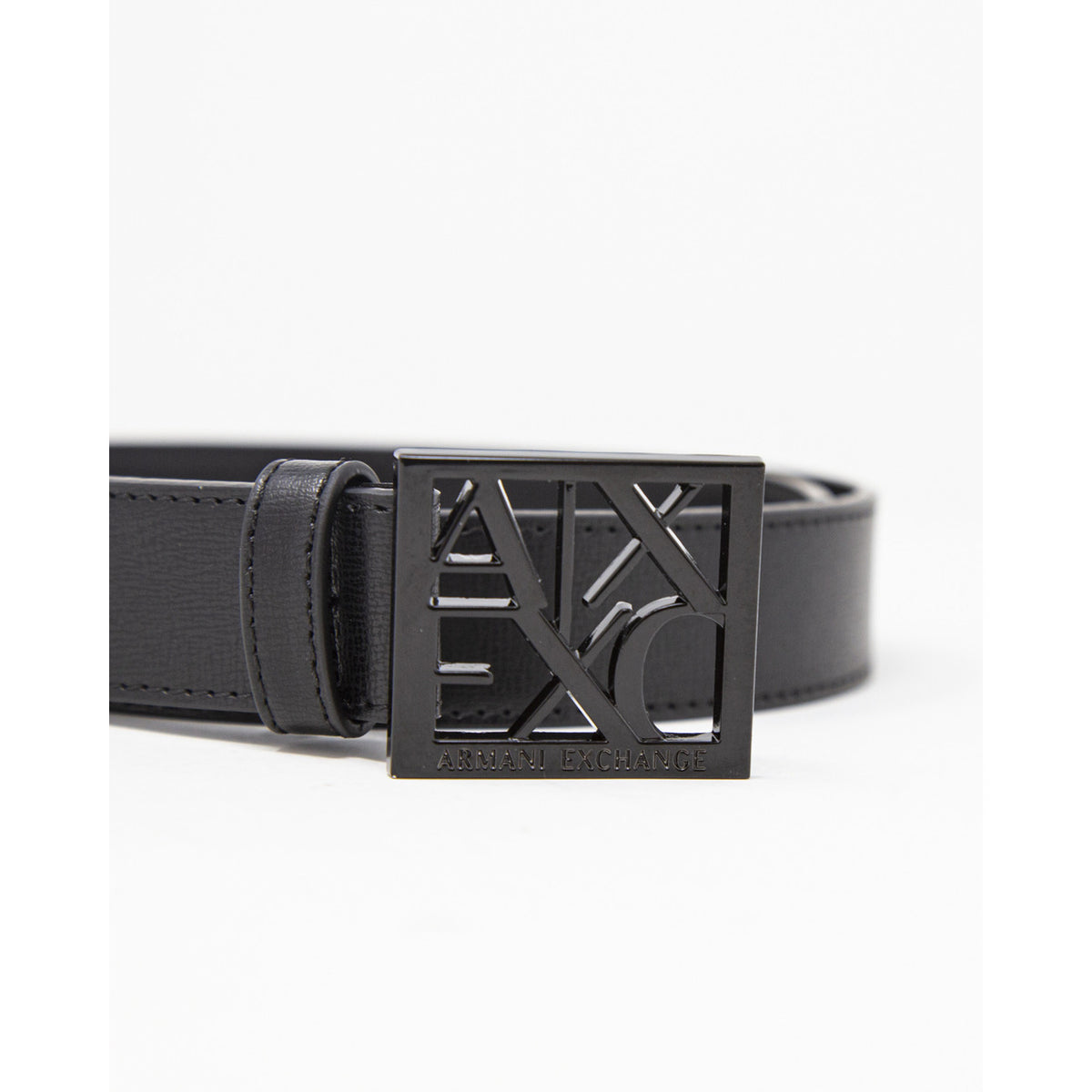 Armani Exchange — Ceinture 941130 en cuir noir femme — vue 2