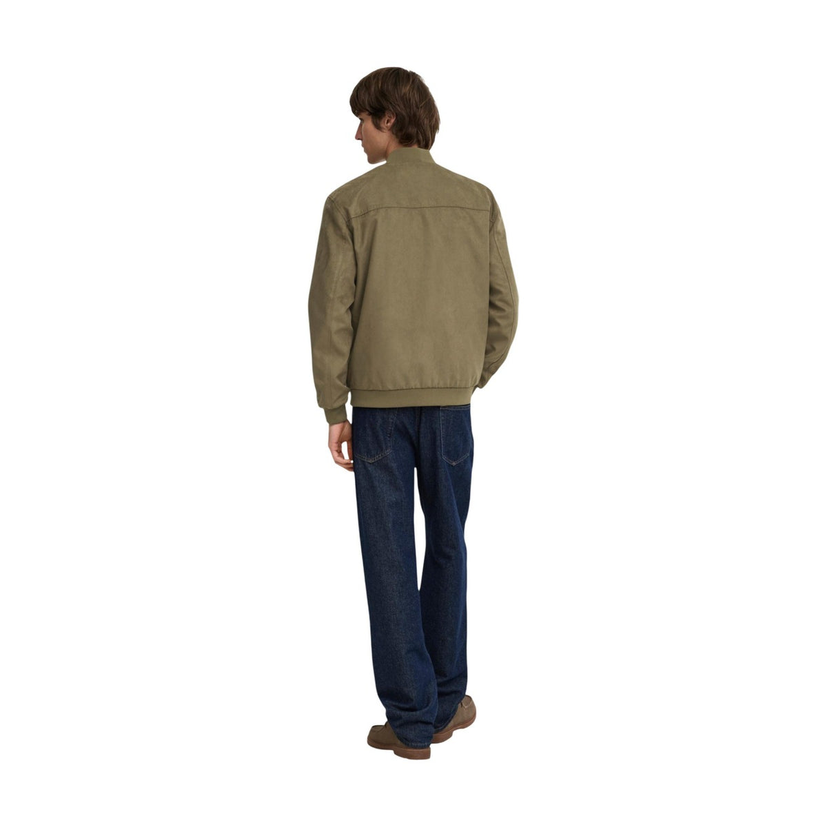 Only & Sons — Bomber Lucas effet daim vert homme — vue 3
