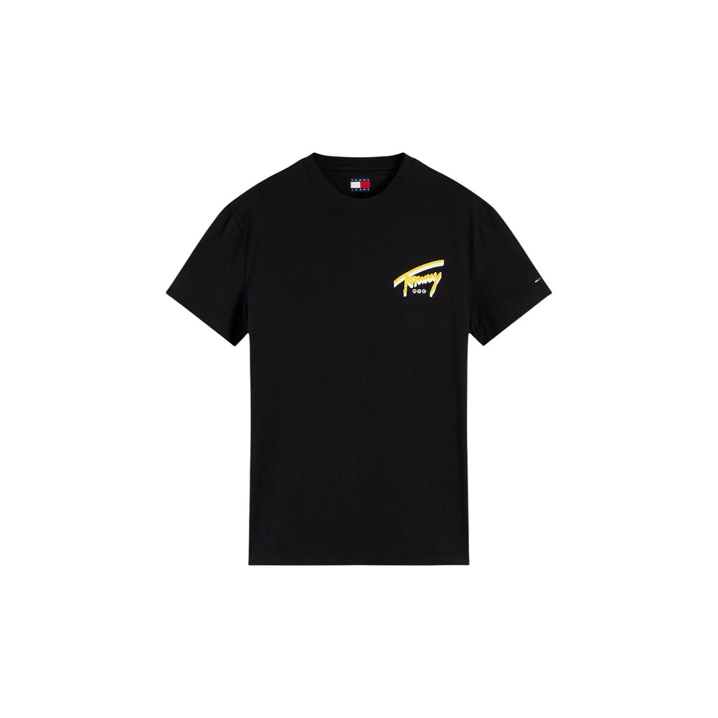 Tommy Jeans — Zwart T-shirt van biokatoen met print voor heren — afbeelding 5