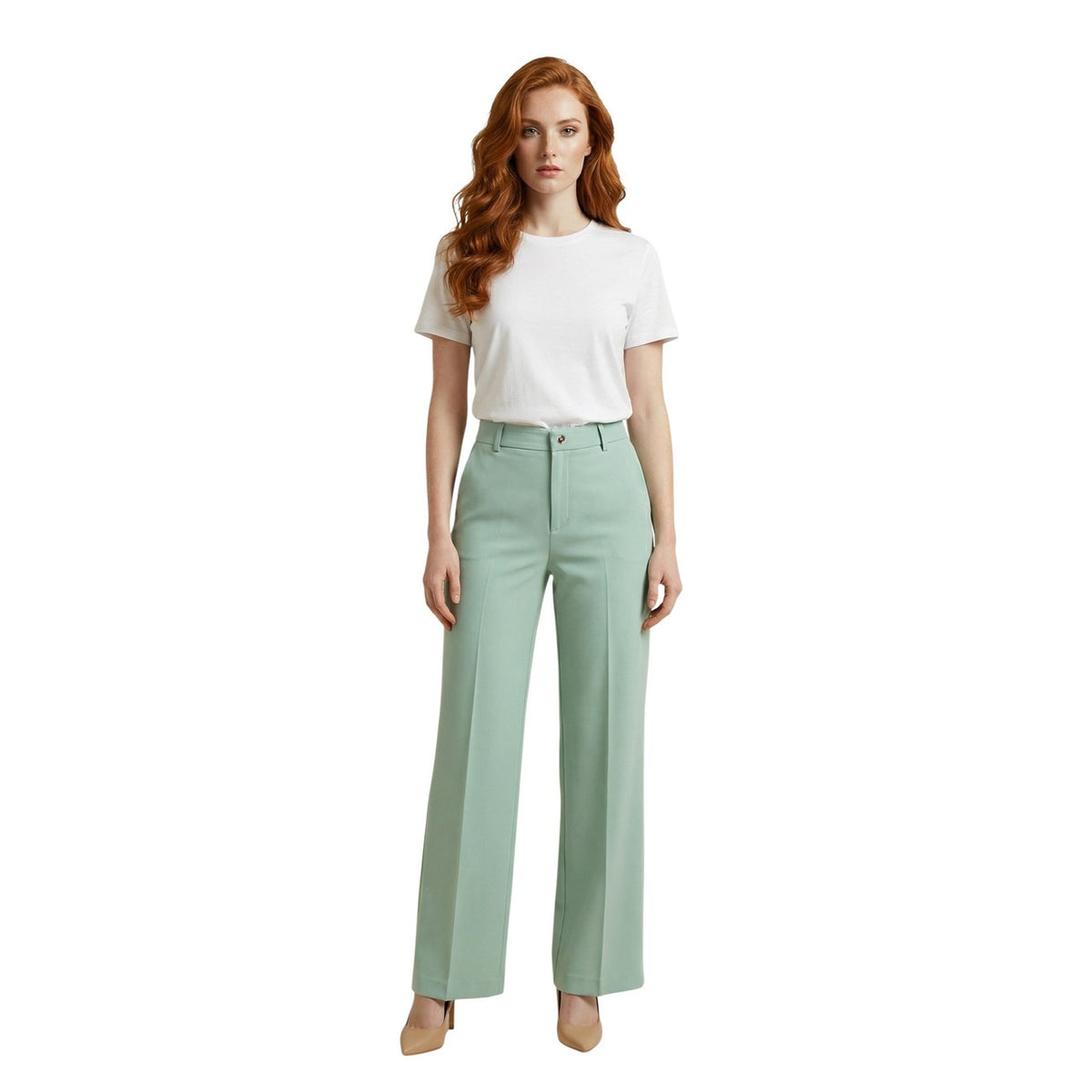 Artigli — Pantalon palazzo vert femme — vue 3