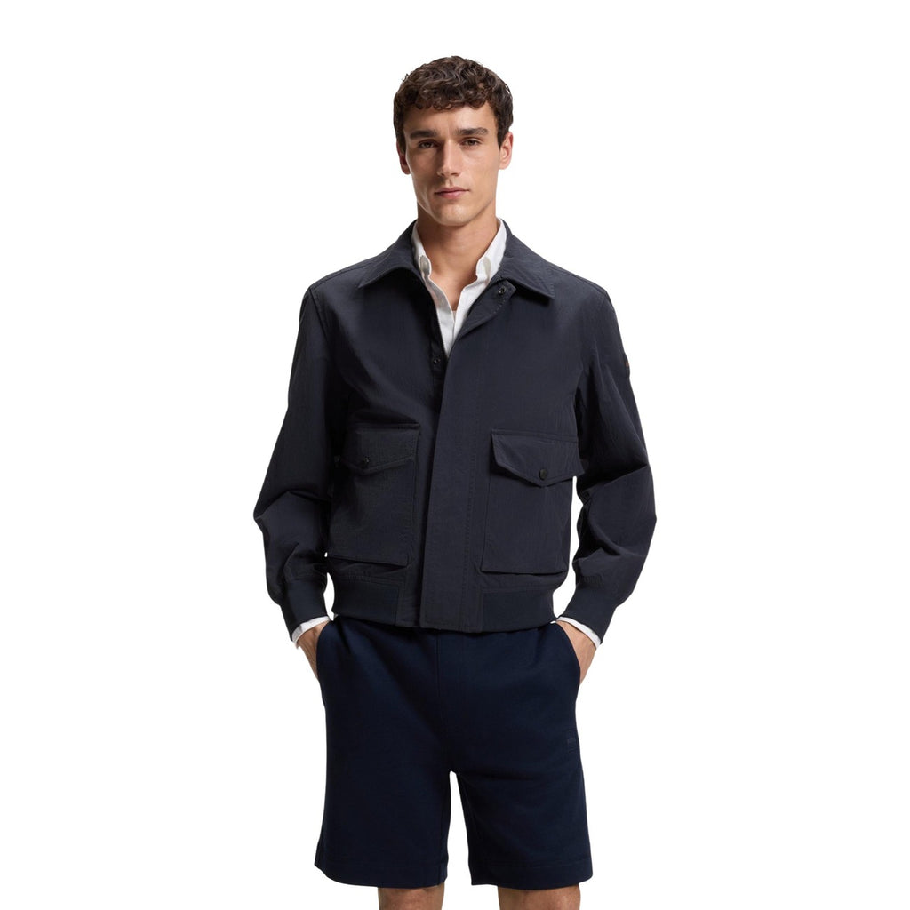 BOSS — Veste déperlante Ocruise bleue homme