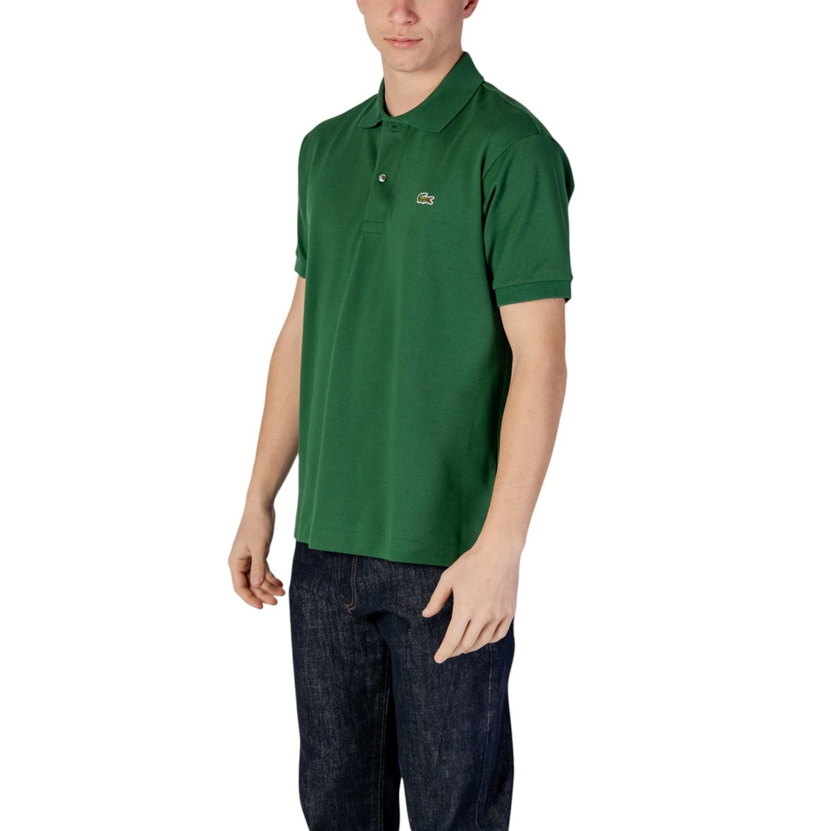 Lacoste — Polo vert olive en coton homme — vue 2
