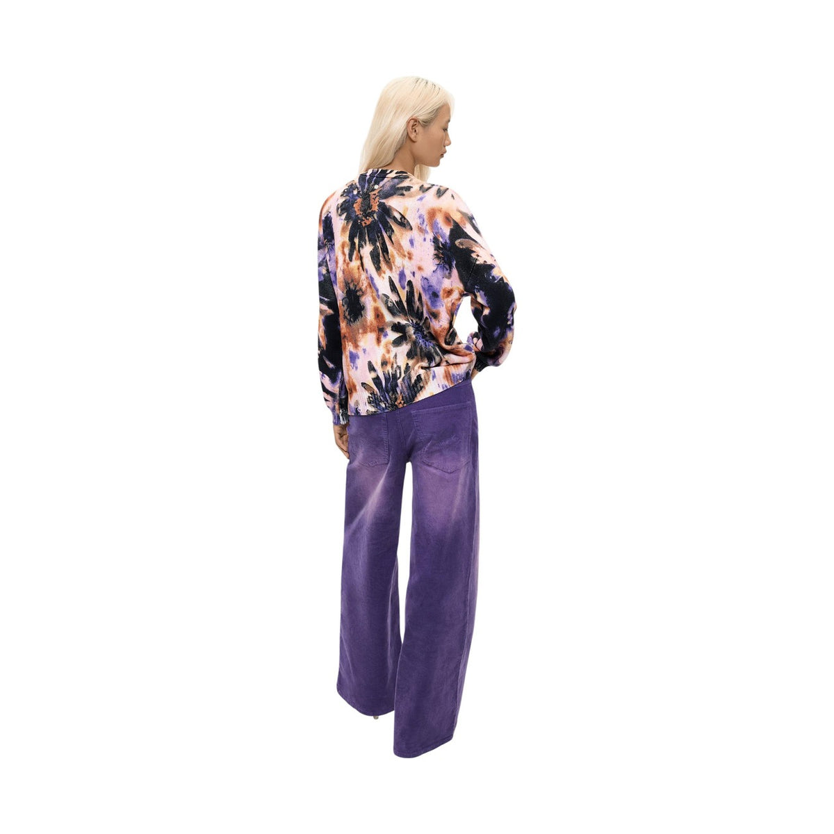 Desigual — Pull Botanic Pink floral rose femme — vue 3