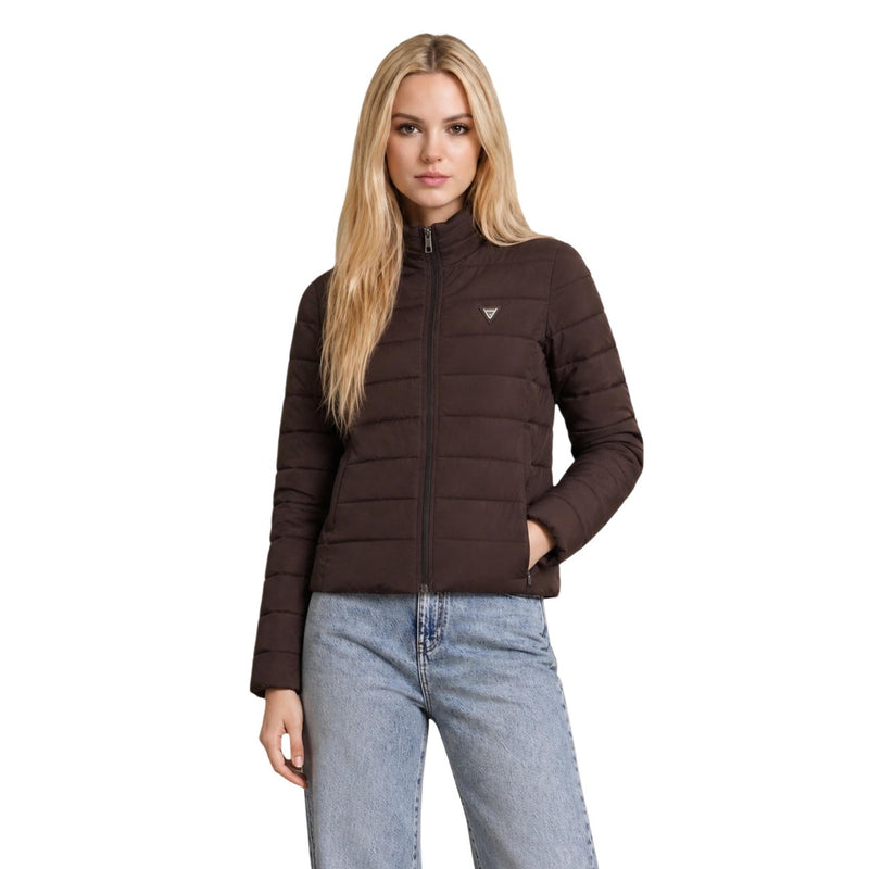 Guess — Veste Solid Heavy Diann Pu femme - coloris marron