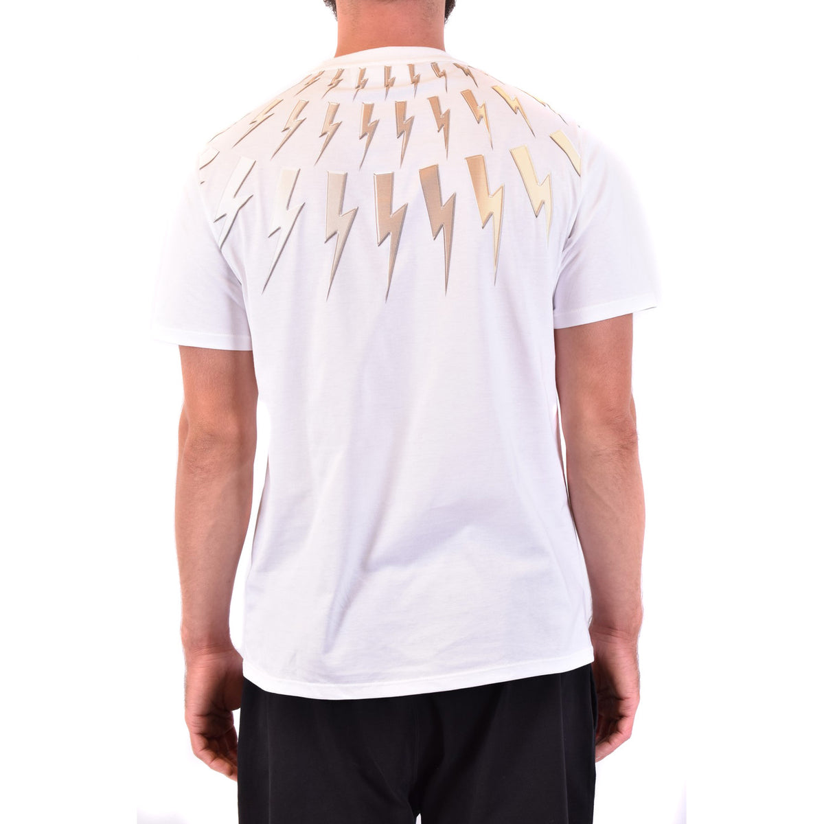 Neil Barrett — T-shirt imprimé blanc en coton homme — vue 4