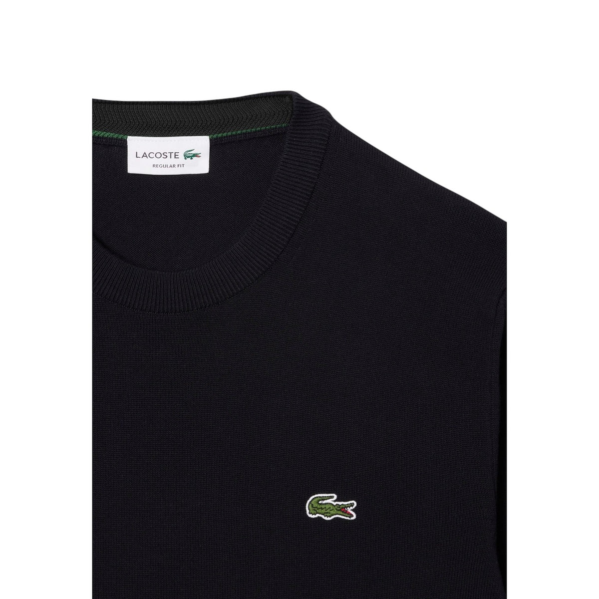 Lacoste — Pull noir à col rond homme — vue 2