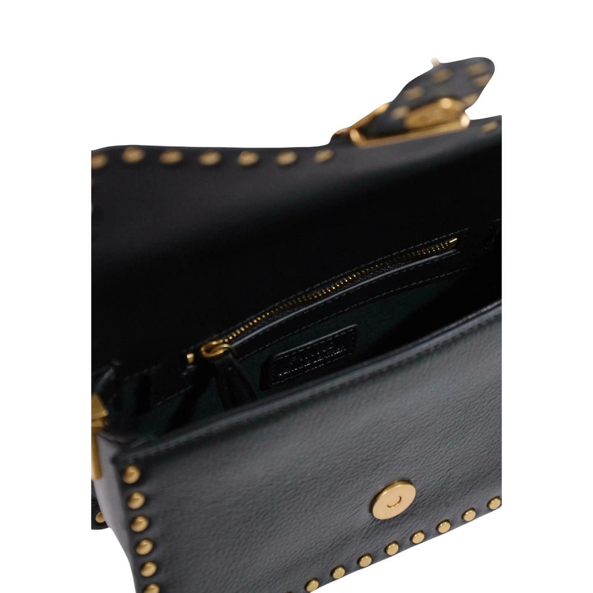 Pinko — Tasche Love One Slouchy Studs Smal aus Leder schwarz für Damen — Ansicht 4