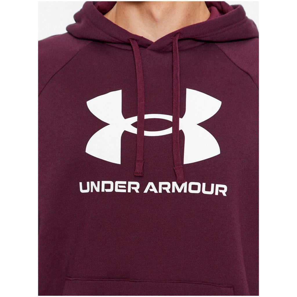 Under Armour — Sweat à capuche Rival Fleece Logo bordeaux homme — vue 3