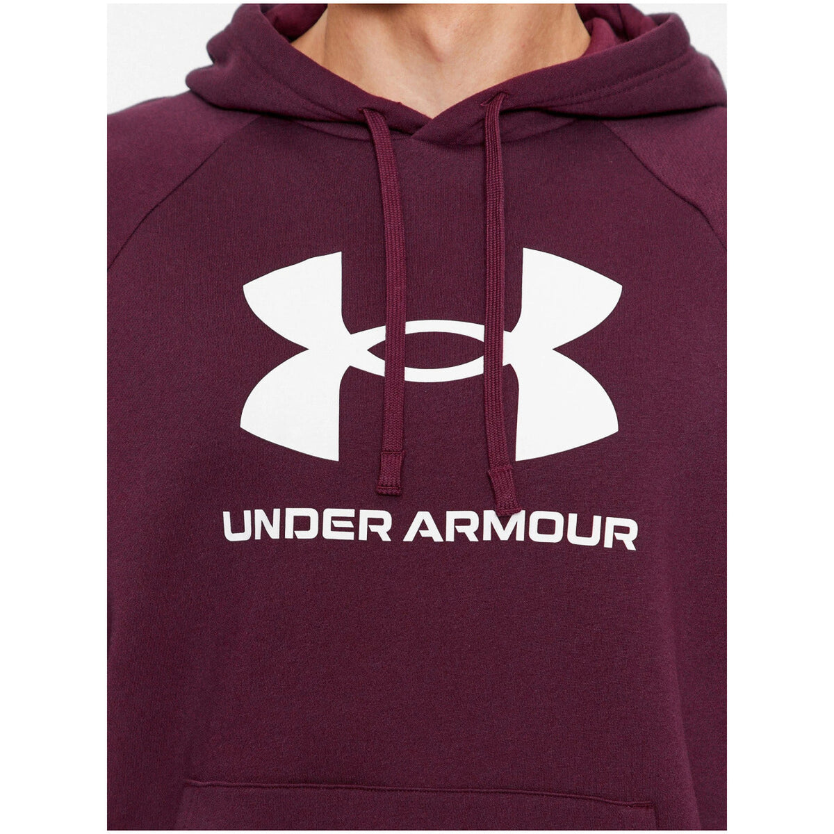 Under Armour — Men's Rival Fleece Logo Hoodie Burgundy — view 3