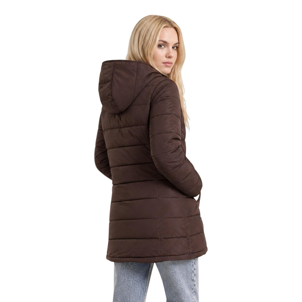 Guess — Veste New Aleta Long Puffe femme - coloris marron — vue 4