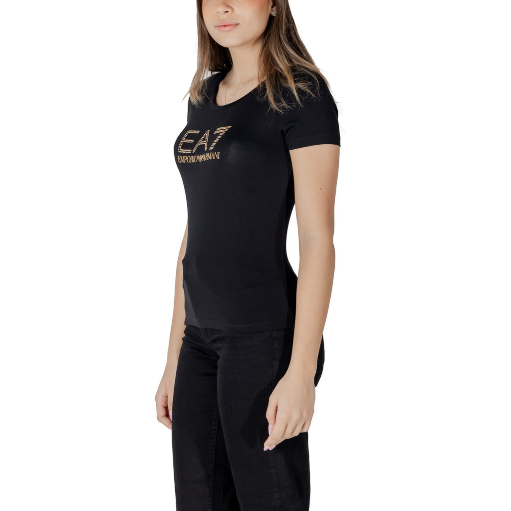EA7 — Zwart T-shirt voor dames — afbeelding 3