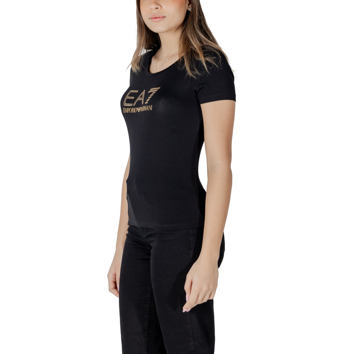 EA7 — Zwart T-shirt voor dames — afbeelding 3