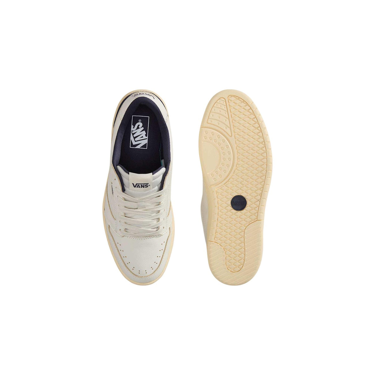 Vans — Baskets Court Low en cuir blanc homme — vue 4