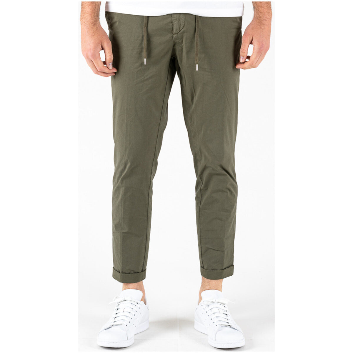Lyle & Scott — Pantalon chino vert en coton stretch homme