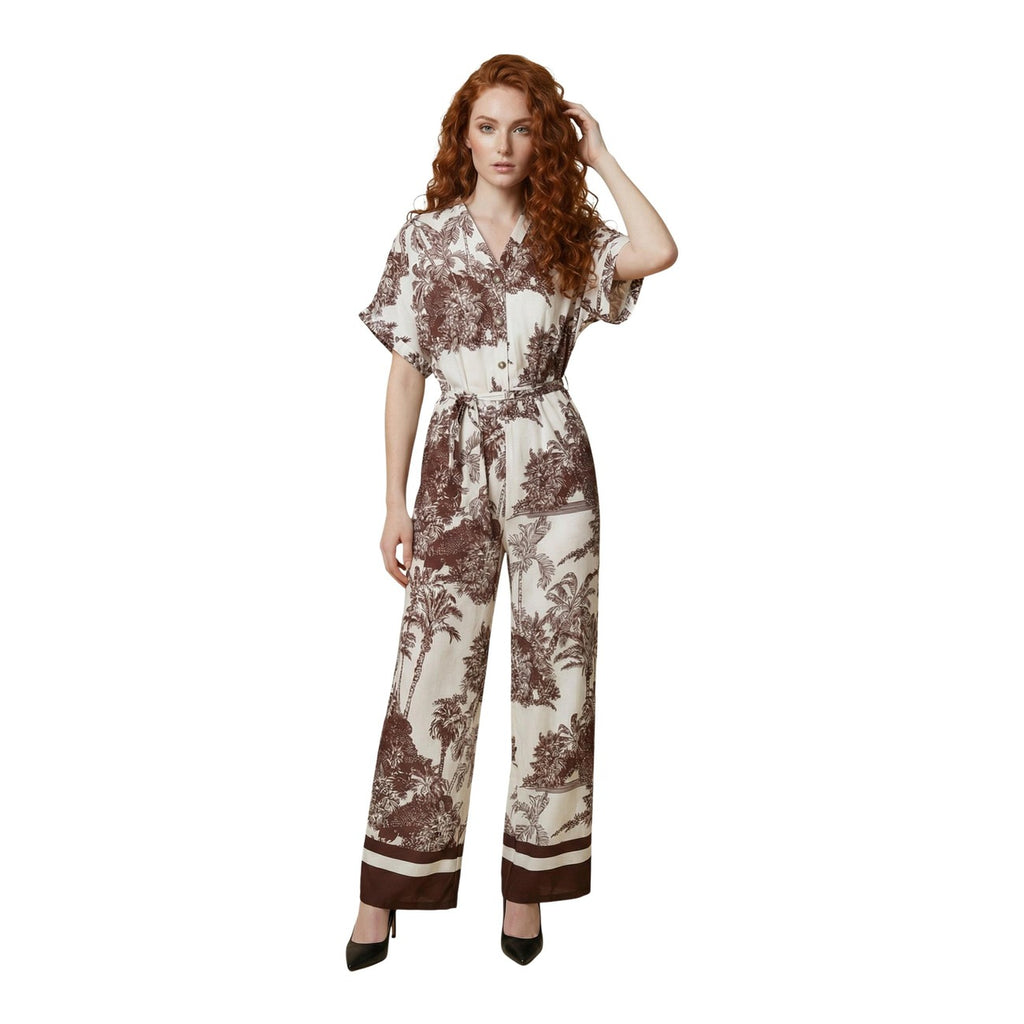Artigli — Fantasia jumpsuit met bloemenprint in beige voor dames