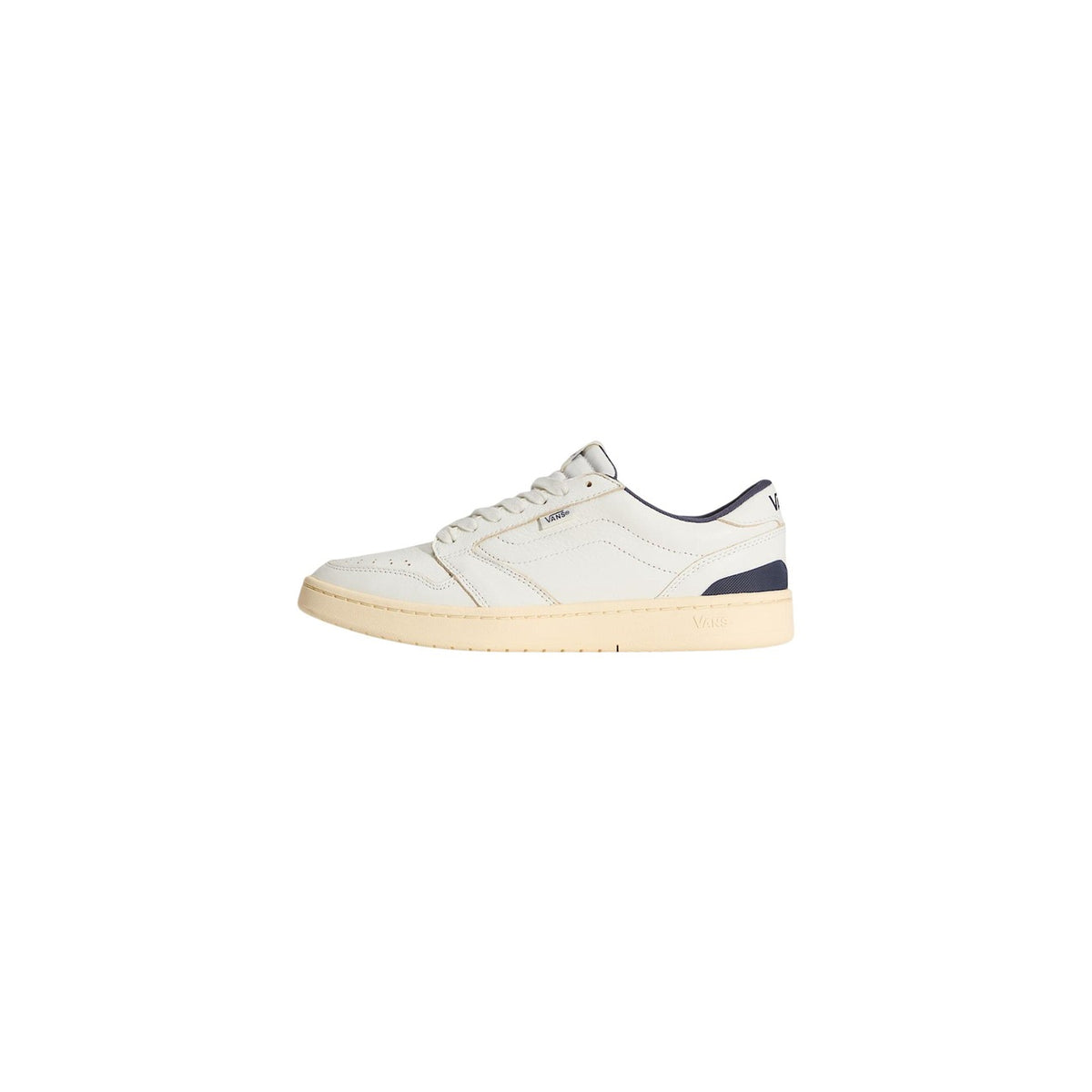 Vans — Baskets Court Low en cuir blanc homme