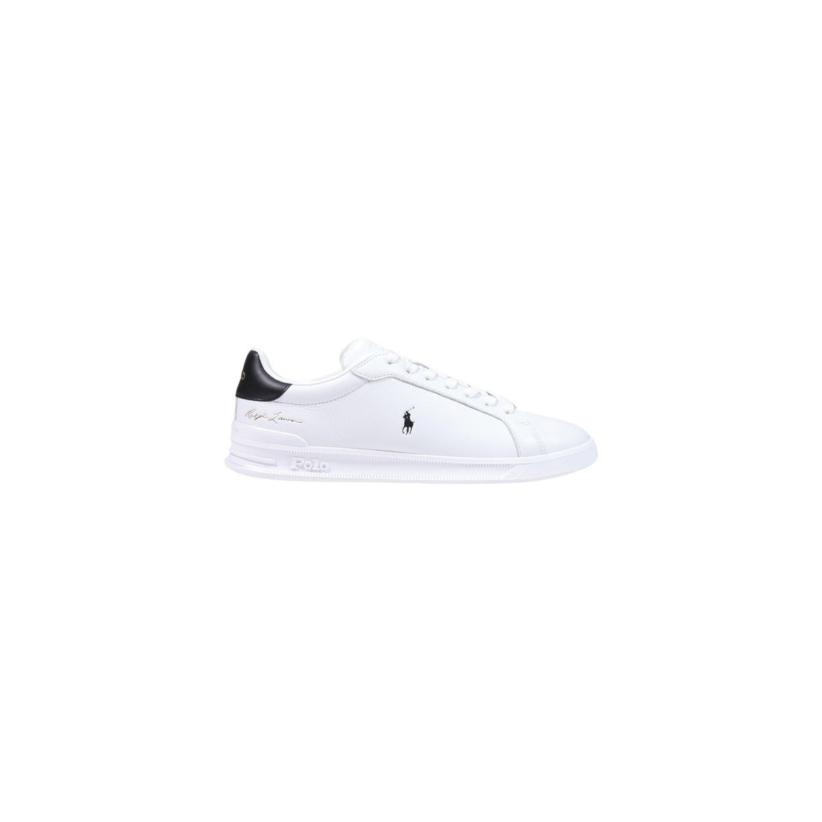 Polo Ralph Lauren — Baskets HRT CRT SIG noires en cuir homme