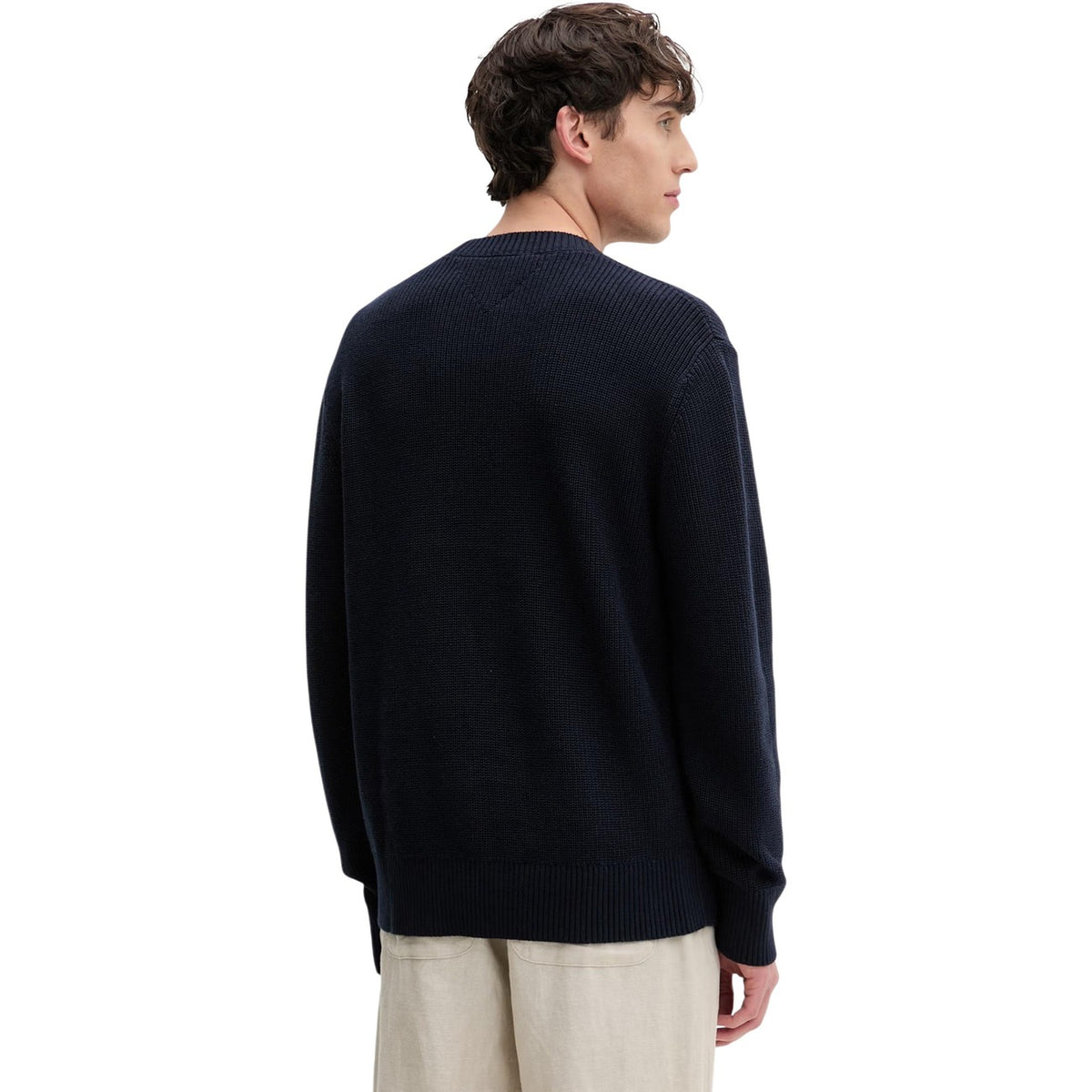 Tommy Jeans — Bio-Baumwollpullover für Herren mit Rundhalsausschnitt in Blau — Ansicht 3