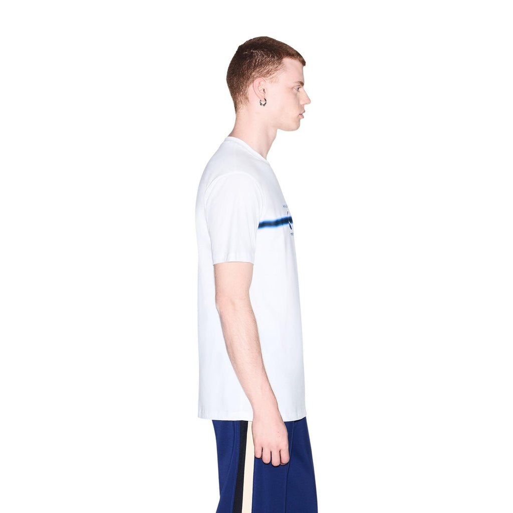 Armani Exchange — Men's white printed cotton T-shirt — view 3