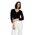 Morgan — Women’s black V-neck sweater