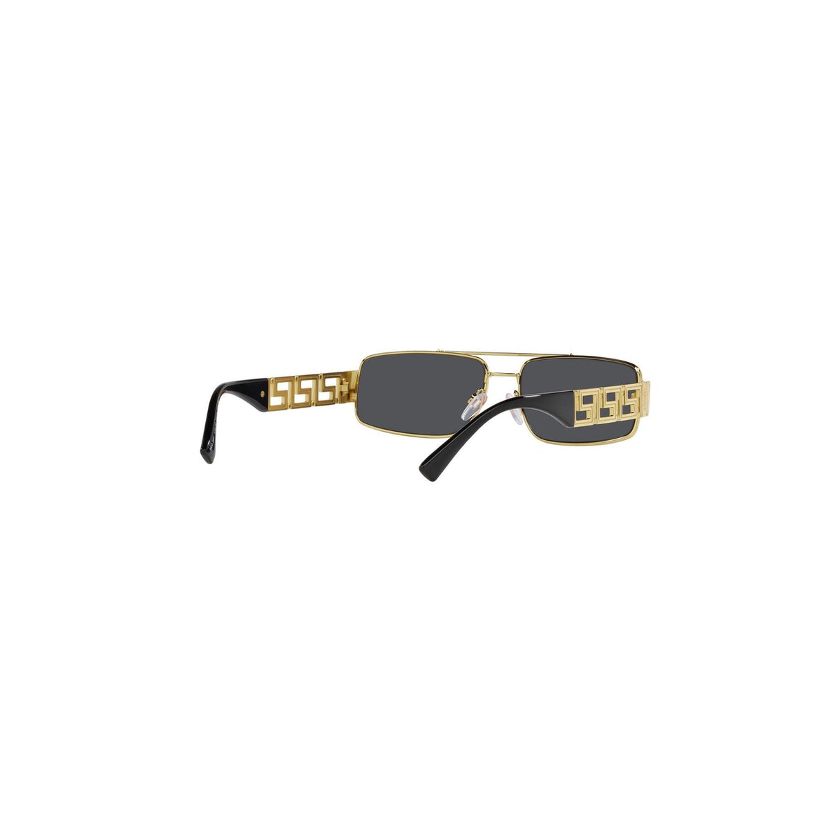 Versace — Lunettes de soleil rectangulaires en acétate doré homme — vue 4
