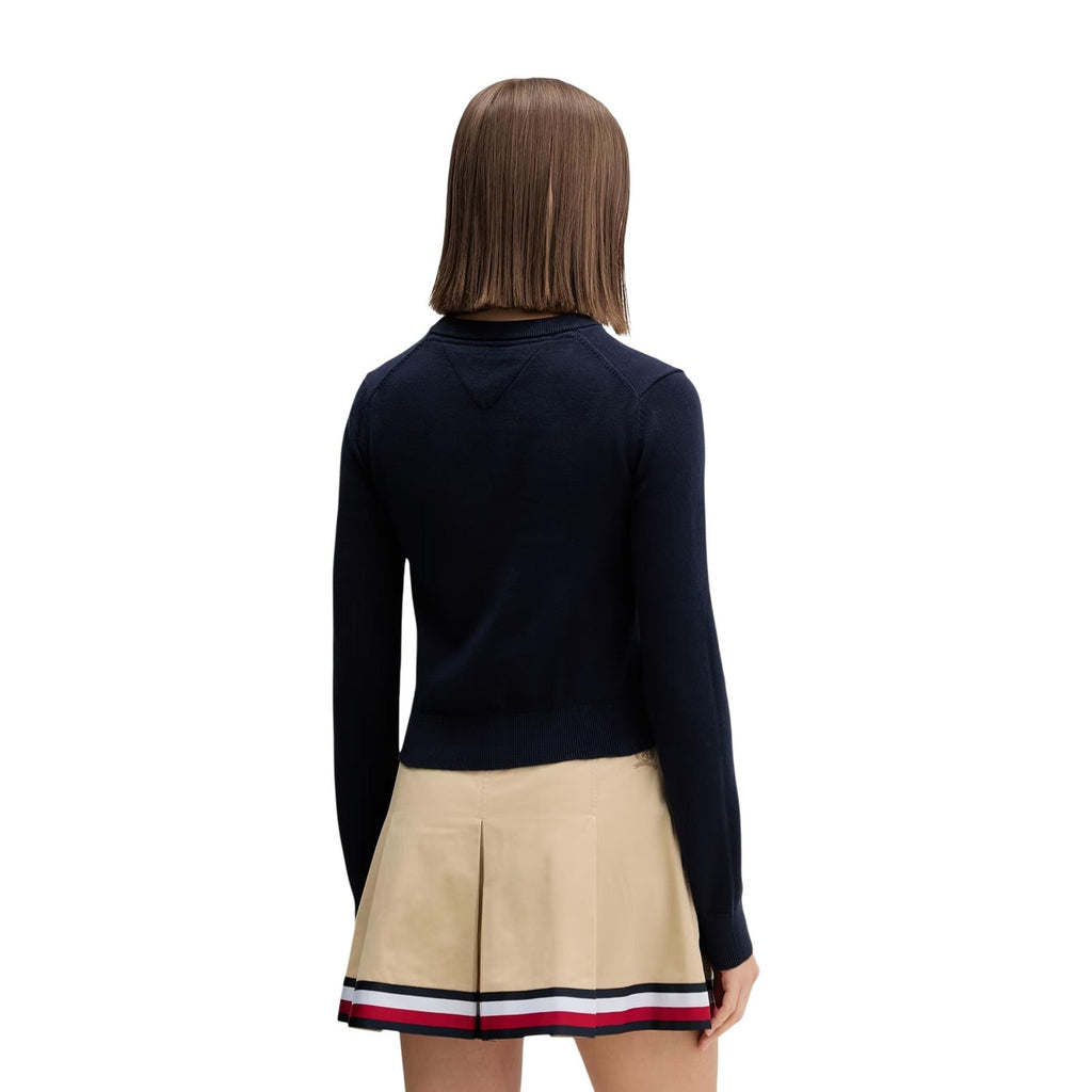 Tommy Jeans — Pull bleu à imprimé en coton bio femme — vue 3