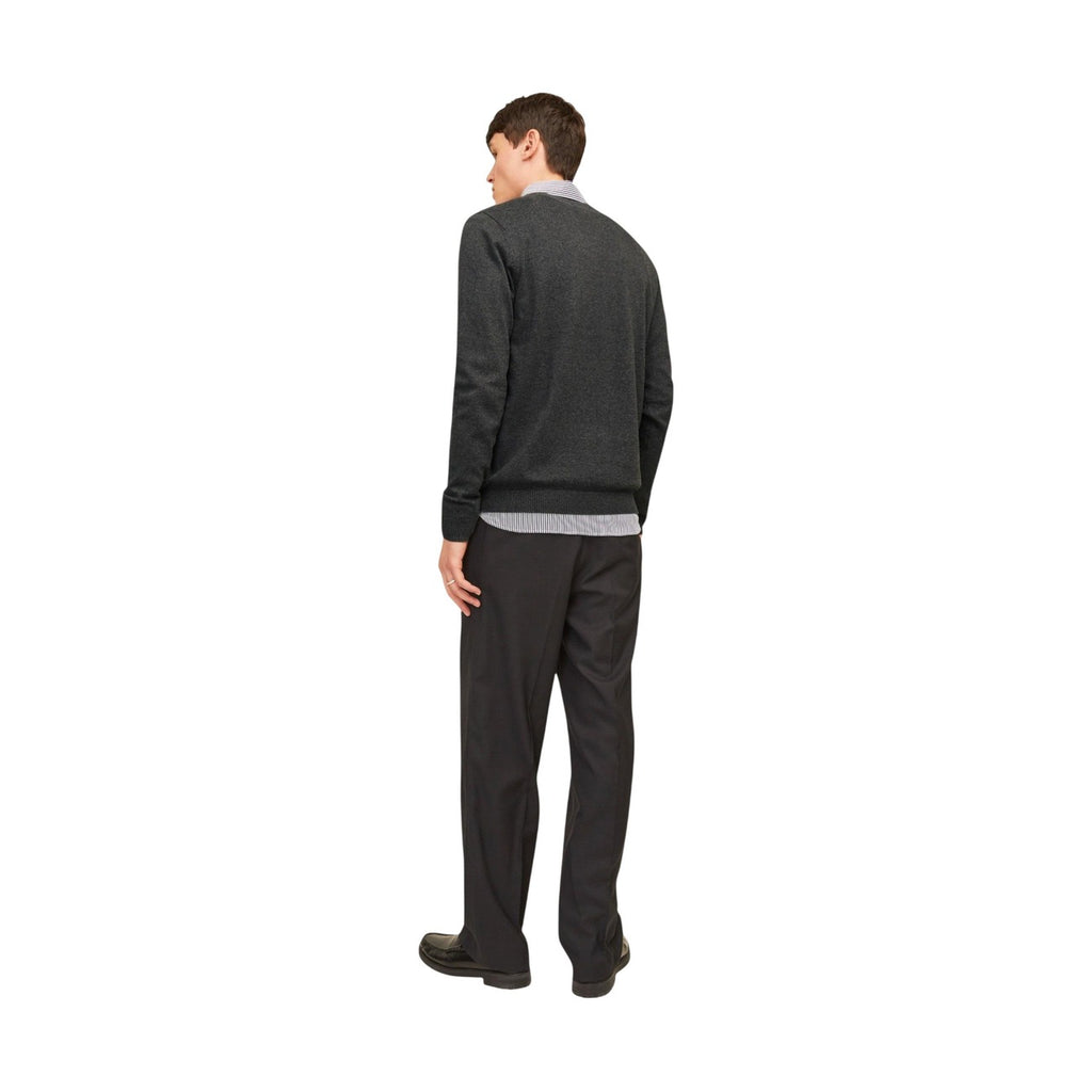 Jack & Jones — Men's organic cotton V-neck sweater — view 4 — Gray