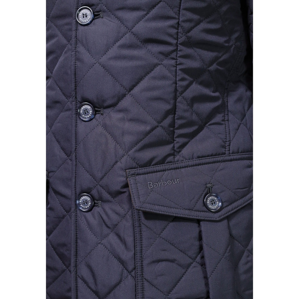Barbour — Men's Blue Quilted Lutz Jacket — view 4