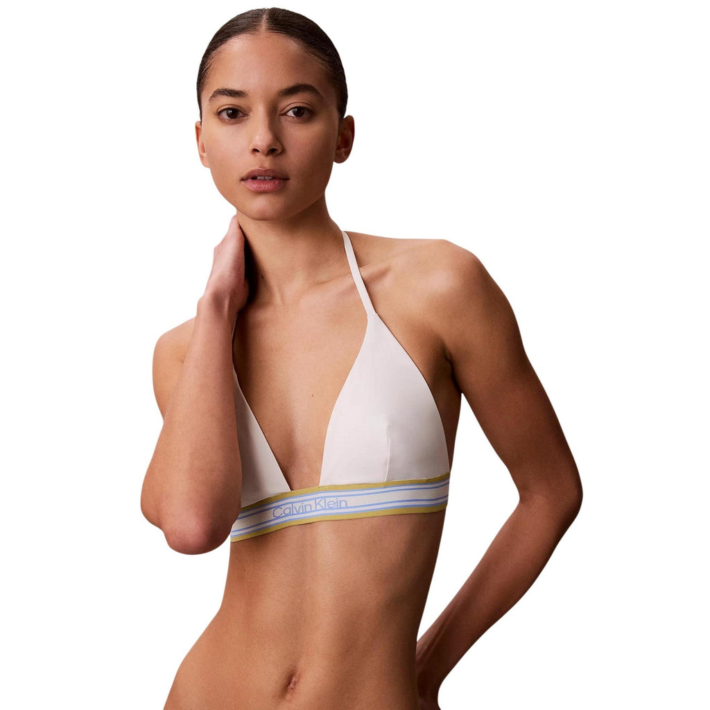 Calvin Klein Jeans — Witte HALTER TRIANGLE-bikinitop voor dames — afbeelding 2