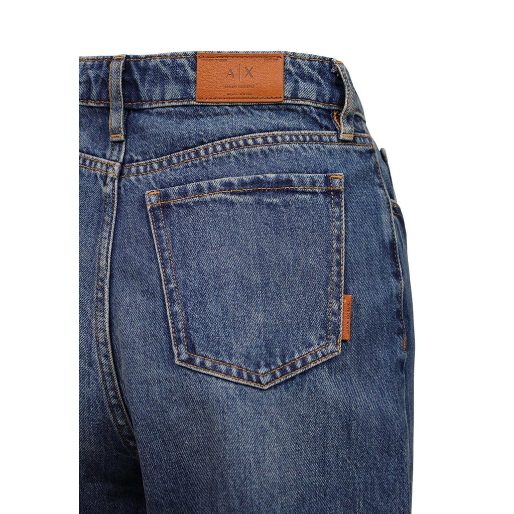 Armani Exchange — Jean droit bleu en coton femme — vue 5