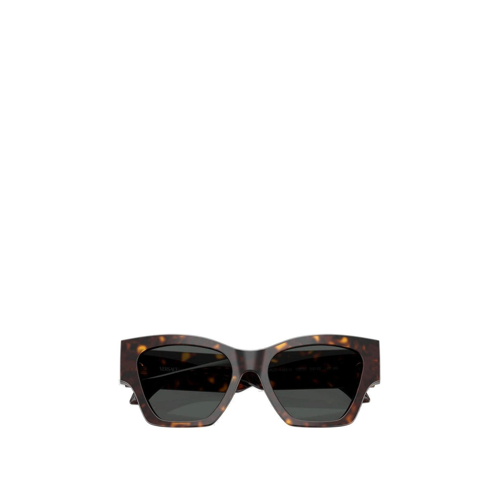 Versace — Quadratische Sonnenbrille aus braunem Acetat für Damen — Ansicht 3