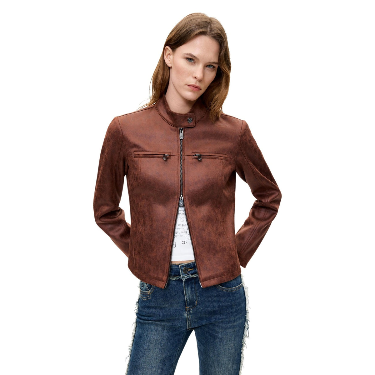 Desigual — Women’s burgundy Bikercy jacket — view 6