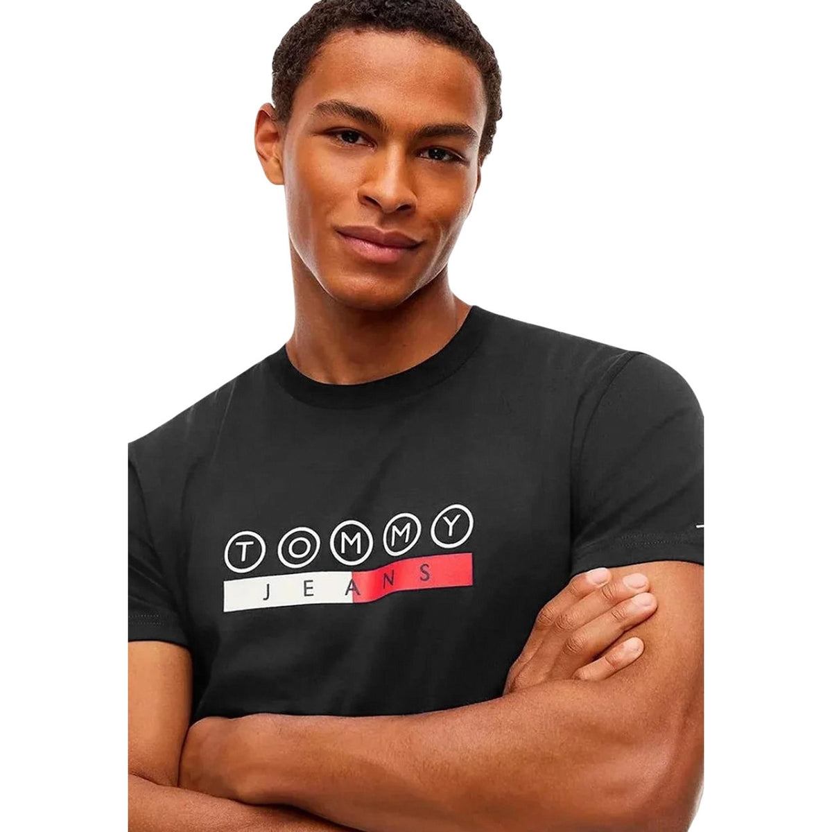 Tommy Jeans — Schwarzes T-Shirt mit Aufdruck für Herren — Ansicht 3