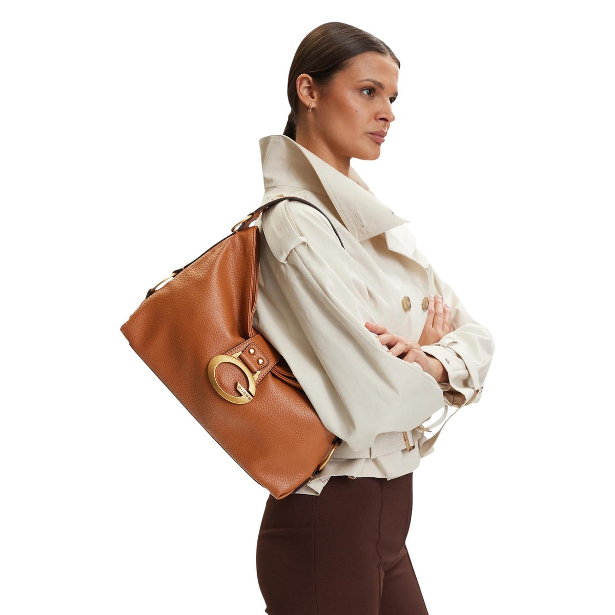 Guess — Women's Camden Shoulder Bag - brown color — view 2