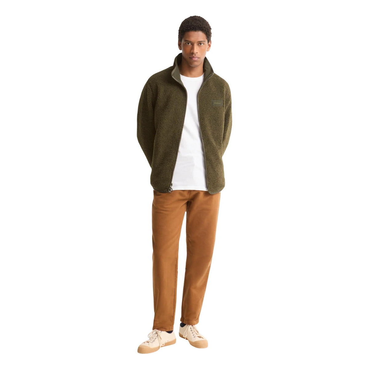 Barbour — Men's green reversible fleece jacket — view 3 — Green