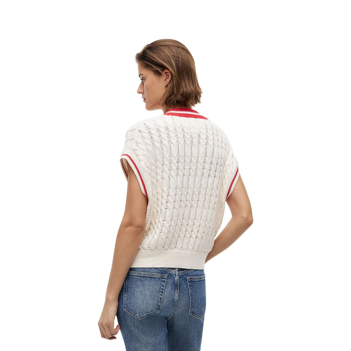 Tommy Jeans — Gilet blanc en coton bio femme — vue 4
