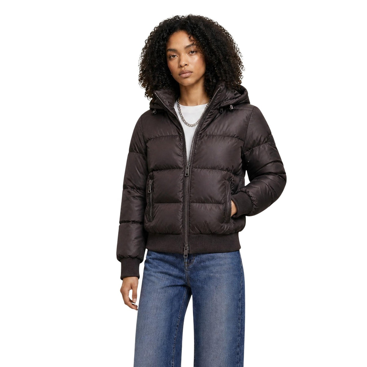 Armani Exchange — Bruine donsjacks voor dames