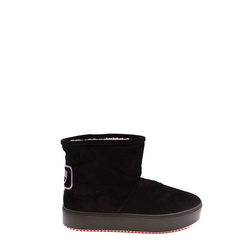 Chiara Ferragni — Women's black platform Eyelike ankle boots — view 2